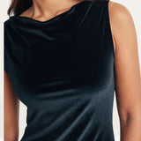 Nobody's Child Black Velvet Jersey Camille Midi Dress