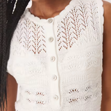 Nobody's Child Mock Crochet Placket Mini Dress Plain