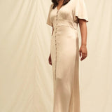 Nobody's Child Champagne Satin Erin Midaxi Dress