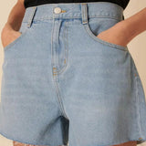 Nobody's Child Light Blue Denim A-line Shorts