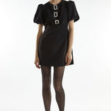Collective The Label Black Buckle Bow Mini-Dress