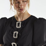 Collective The Label Black Buckle Bow Mini-Dress