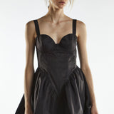 Collective The Label Drop Waist Corset Mini Dress - Isla Black