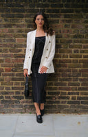 Topshop Contrast Stitch Body Mapping Fishtail Midi Dress In Mono
