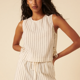 Nobody's Child Cream Pinstripe Tailored Shorts