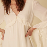 Nobody's Child Cream Ruffled Jojo Mini Dress