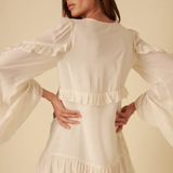Nobody's Child Cream Ruffled Jojo Mini Dress