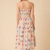 Nobody's Child Cream Shell Print Sylvia Midi Dress