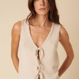 Nobody's Child Cream Tie Front Knitted Waistcoat