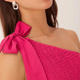 Nobody's Child One Shoulder Shirred Dress