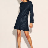 Nobody's Child Black Satin Jacquard Sydney Mini Dress