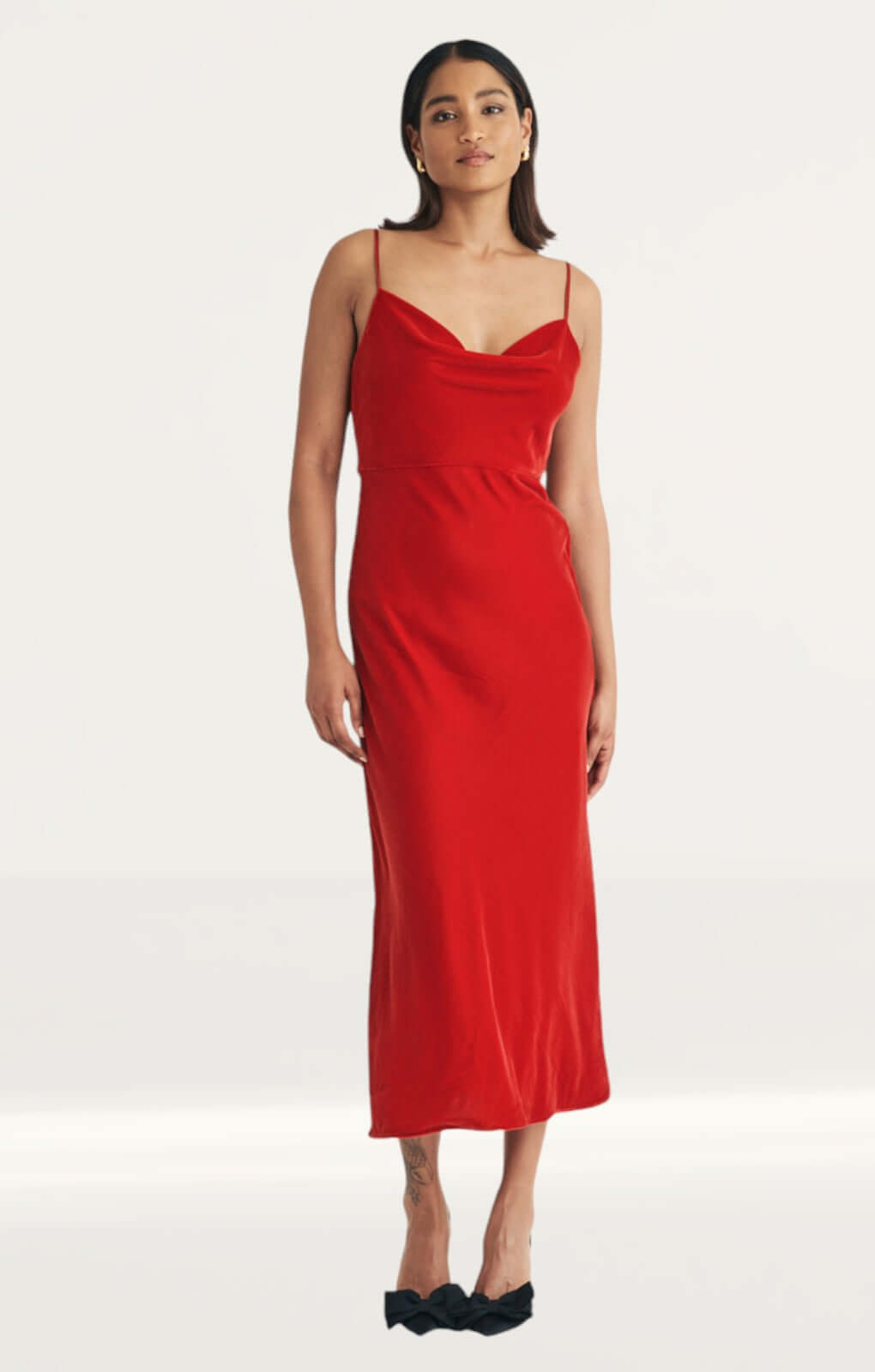 Nobody's Child Red Velvet Trixie Midi Dress