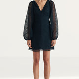 Nobody's Child Black Leopard Print Ballon Sleeve Zendaya Mini Dress
