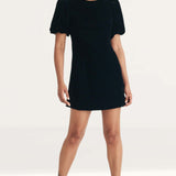 Nobody's Child Black Velvet Puff Sleeve Boston Mini Dress