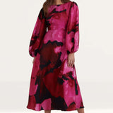 Nobody's Child Pink Watercolour Floral Zora Midi Dress