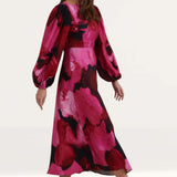 Nobody's Child Pink Watercolour Floral Zora Midi Dress