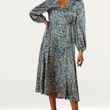Little Mistress Satin Print Midaxi Dress by Vogue Williams
