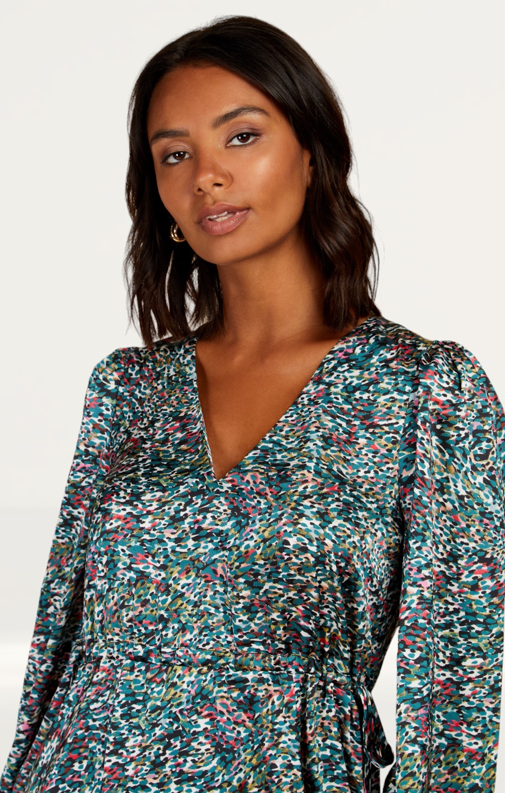 Little Mistress Satin Print Midaxi Dress by Vogue Williams