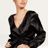 Little Mistress Black Satin Spot Jumpsuit