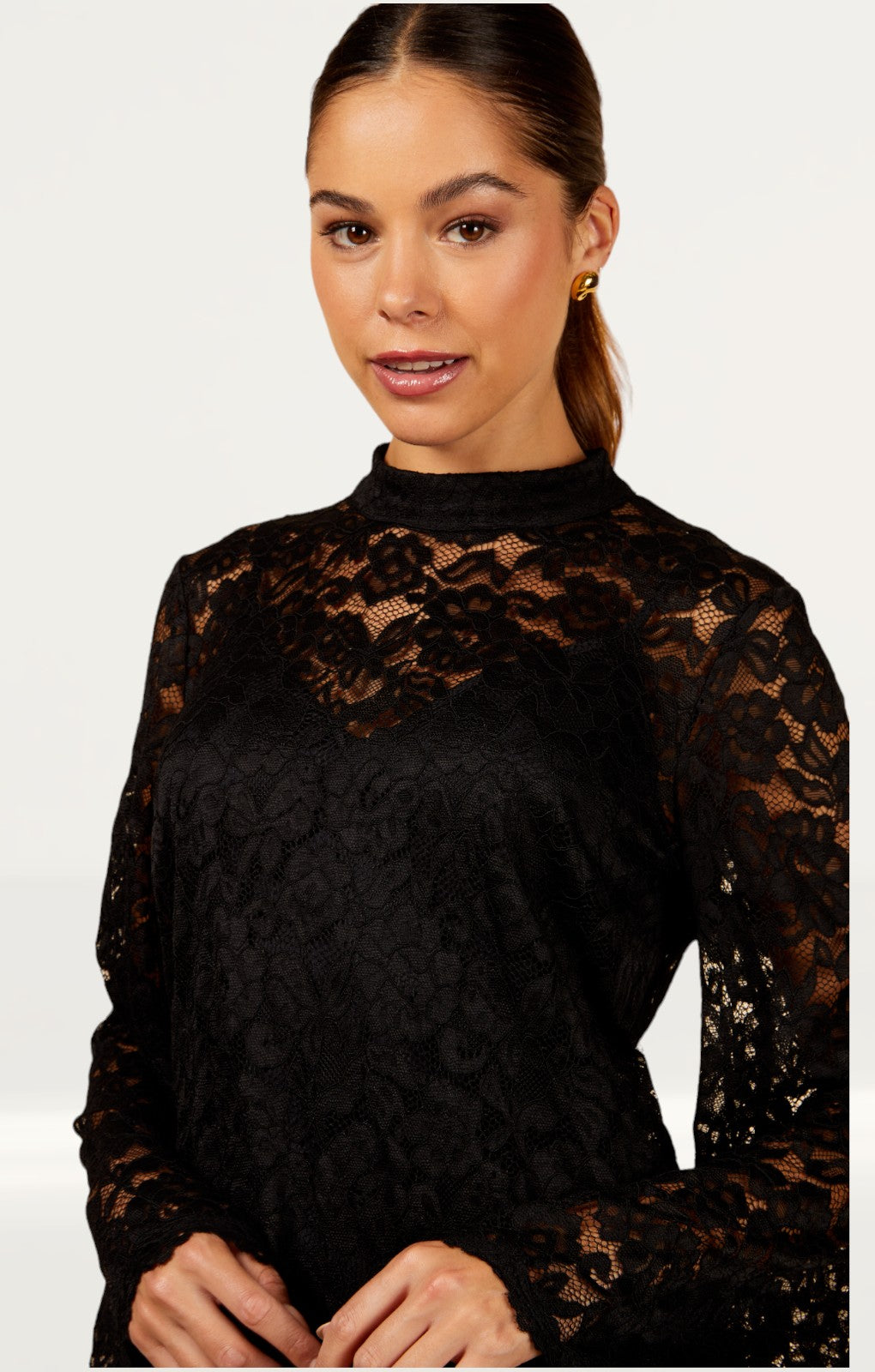 Little Mistress Navy Lace Mini Shirt Dress Little Mistress Navy Lace Mini Shirt Dress