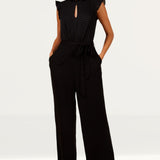 Little Mistress Black Check Frill Detail Jumpsuit