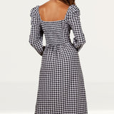 Little Mistress Gingham Frill Neckline Midaxi Dress