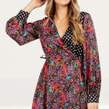 Little Mistress Floral And Spot Print Mini Dress by Vogue Williams