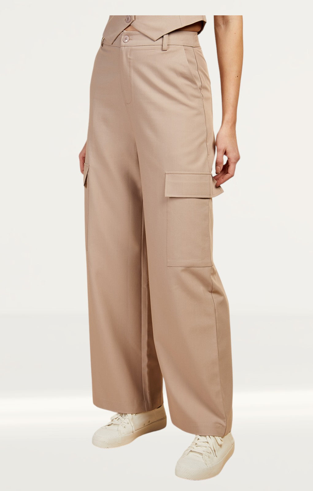 Little Mistress Mink Cargo Trousers by Vogue Williams
