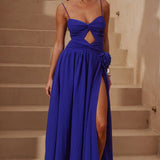 Runaway the Label Danika Royal Blue Slit Maxi Dress
