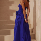 Runaway the Label Danika Royal Blue Slit Maxi Dress