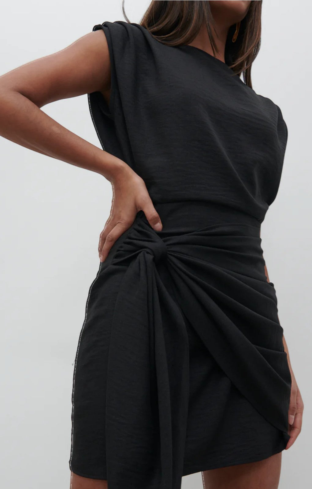 dana wrap mini dress superdown Dana Wrap Mini Dress in Black