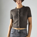 Glamorous Brown Marl Short Sleeve Cardigan