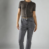 Glamorous Brown Marl Short Sleeve Cardigan