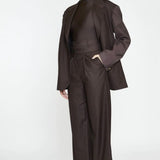 Glamorous Dark-Brown Double Waisted Wide-Leg Trousers