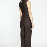 Glamorous Dark-Brown Double Waisted Wide-Leg Trousers