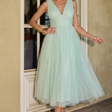 Beauut Bridal Midi Tulle Dress In Sage