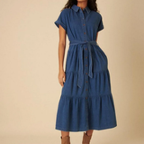 Nobody's Child Denim Ester Tiered Shirt Dress