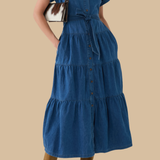 Nobody's Child Denim Ester Tiered Shirt Dress