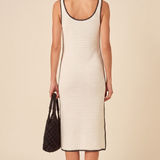 Nobody's Child Whipstitch Slash Neck Dress Plain