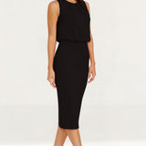 Dress The Population Amada Black Midi Dress