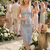 Dress The Population Amelia Graphite Blue Multi Dress