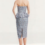 Dress The Population Amelia Graphite Blue Multi Dress