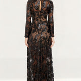 Dress The Population Ava Black-Nude Sequin Dress