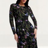 Dress The Population Ava Black Floral Multi Maxi Dress