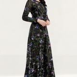 Dress The Population Ava Black Floral Multi Maxi Dress