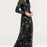 Dress The Population Ava Black Floral Multi Maxi Dress