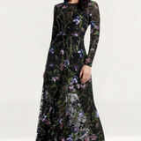 Dress The Population Ava Black Floral Multi Maxi Dress