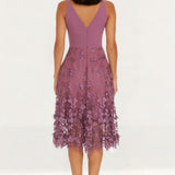 Dress The Population Darleen Purple Orchid Plunge Midi Dress