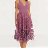 Dress The Population Darleen Purple Orchid Plunge Midi Dress