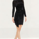 Dress The Population Fawn Black-Nude Mini Dress